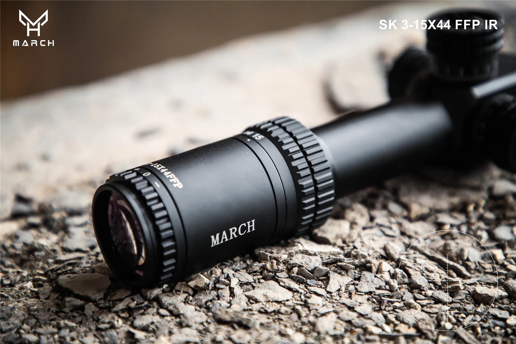 MARCH SK 3-15x44 FFP Tactical Caza Riflescope Spotting Scope for PCP Rifle Hunting Illumination Air gun Airsoft Optical Sight