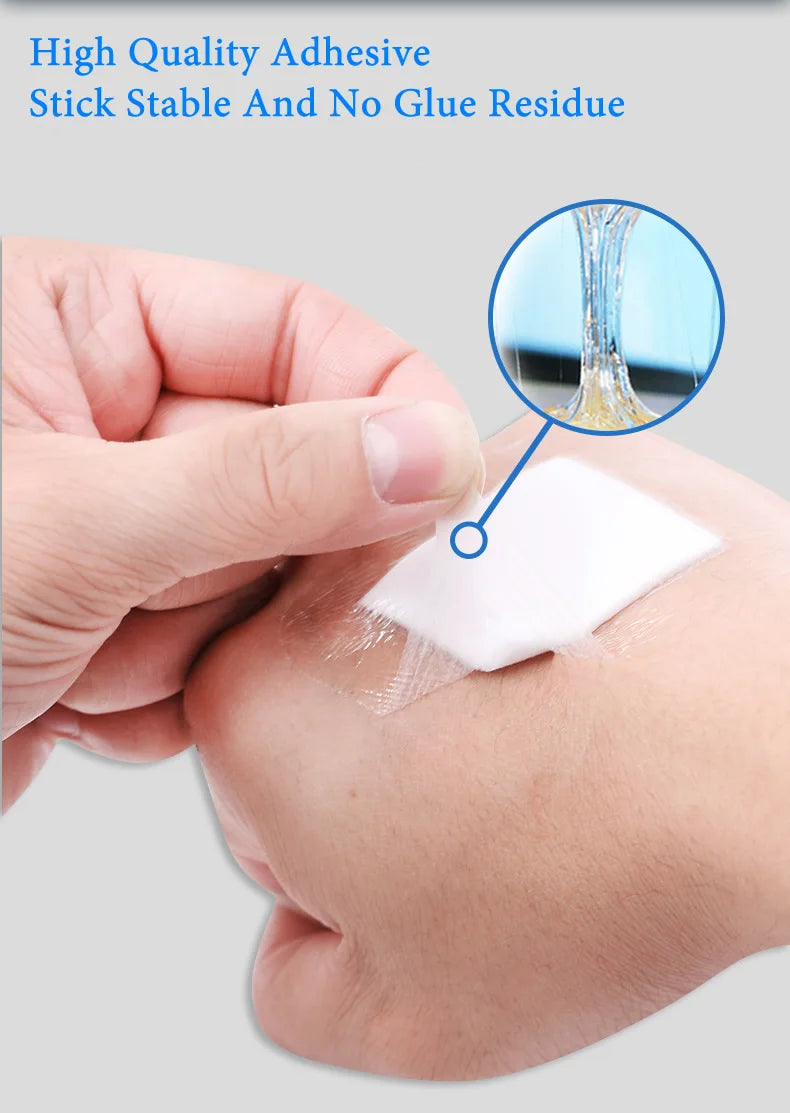 5Pcs Bordered Guaze Pad Sterilized Wound Dressing Waterproof Adhesive Wound Plaster Bandage Sticker Home Travel First Aid Kit