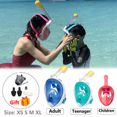 Full Face Snorkeling Diving Mask Underwater Scuba Diving Mask Set Anti Fog Swimming Goggles for Kids and Adults Dive Equipment