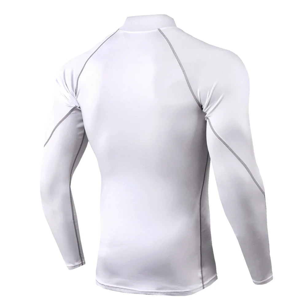 Running T-Shirt Mens Long Sleeve Compression Shirt Gym Sports Top Training Quick Dry Breathable Bodybuilding Fitness Clothing