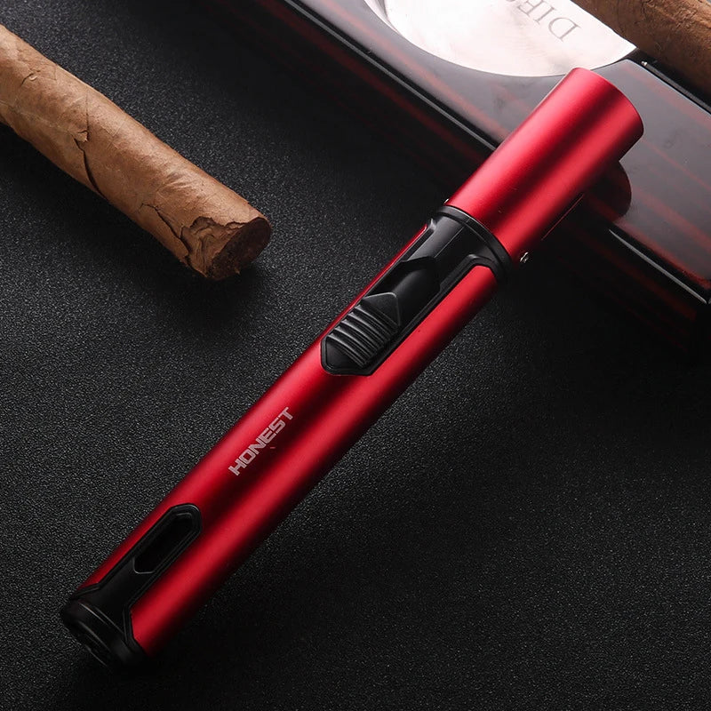 New HONEST Metal Torch Windproof Lighter Refillable Pen Lighter Jet Flame Butane Lighter Kitchen BBQ Candle Camping Men's Gadget