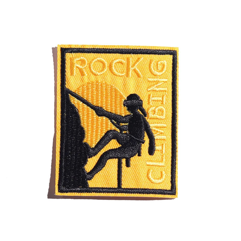 Extreme Sports ROCK CLIMBING Size:7.5*5.5CM Patches Applique Iron On Clothes Rock climbing Badges Clothing accessories