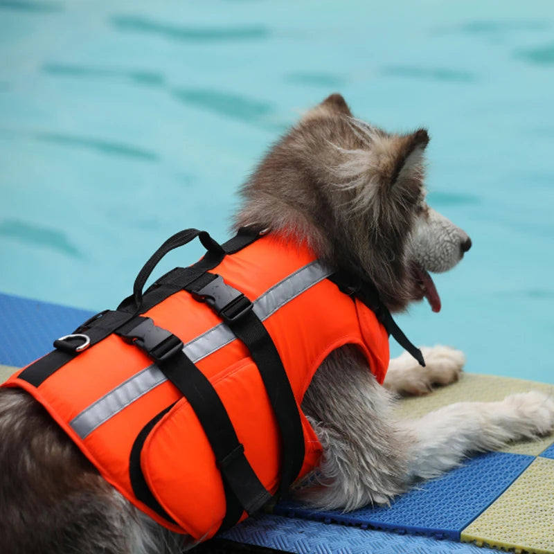 Dogs Life Jacket Ripstop Safety Dog Swimming Vest Superior Buoyancy Dogs Jacket With Rescue Handle Pet Dog Life-Saving Clothes