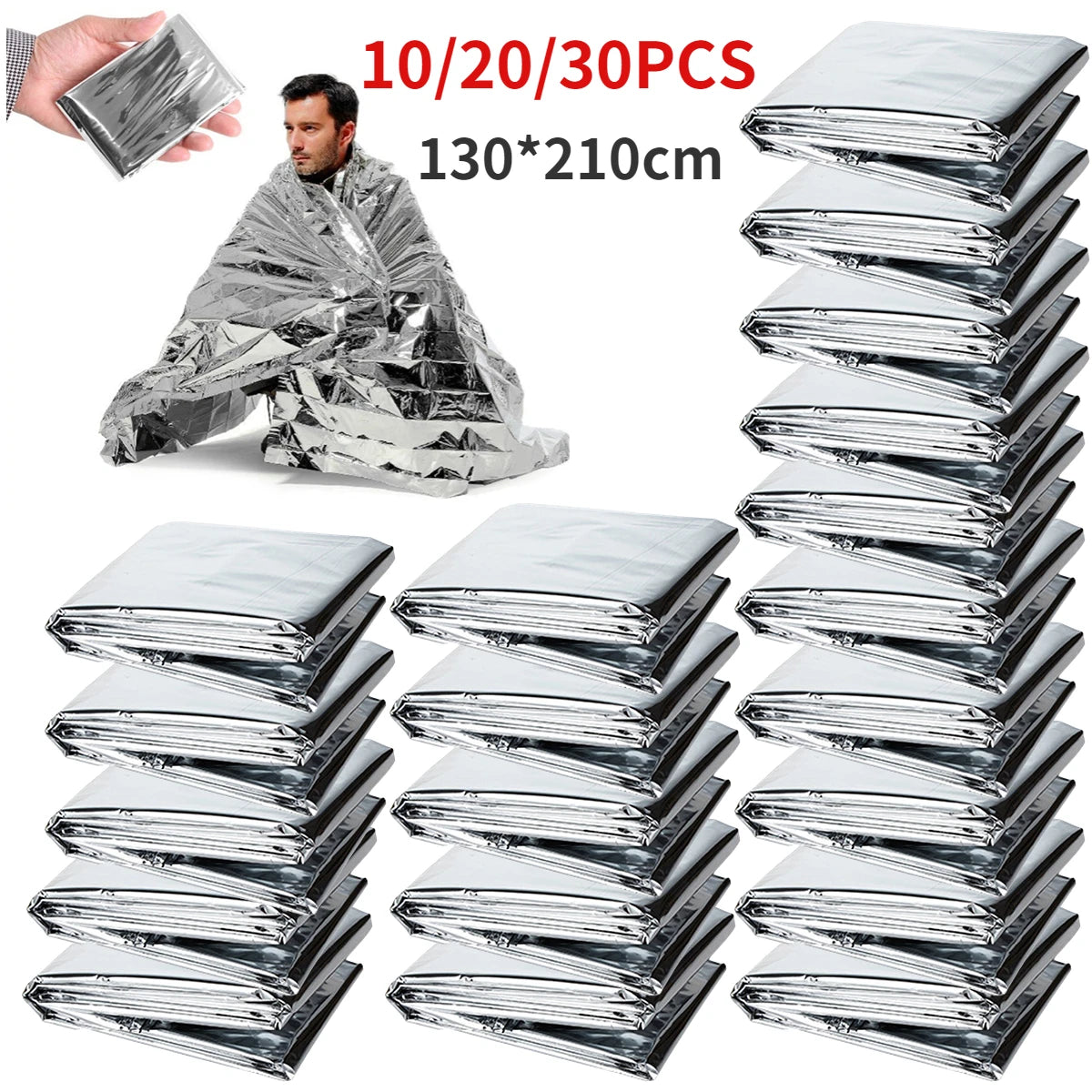 5-30pcs Outdoor Emergency Survival Blanket First Aid Rescue Kit Waterproof Waterproof Foil Thermal Camping Military Blanket Hot