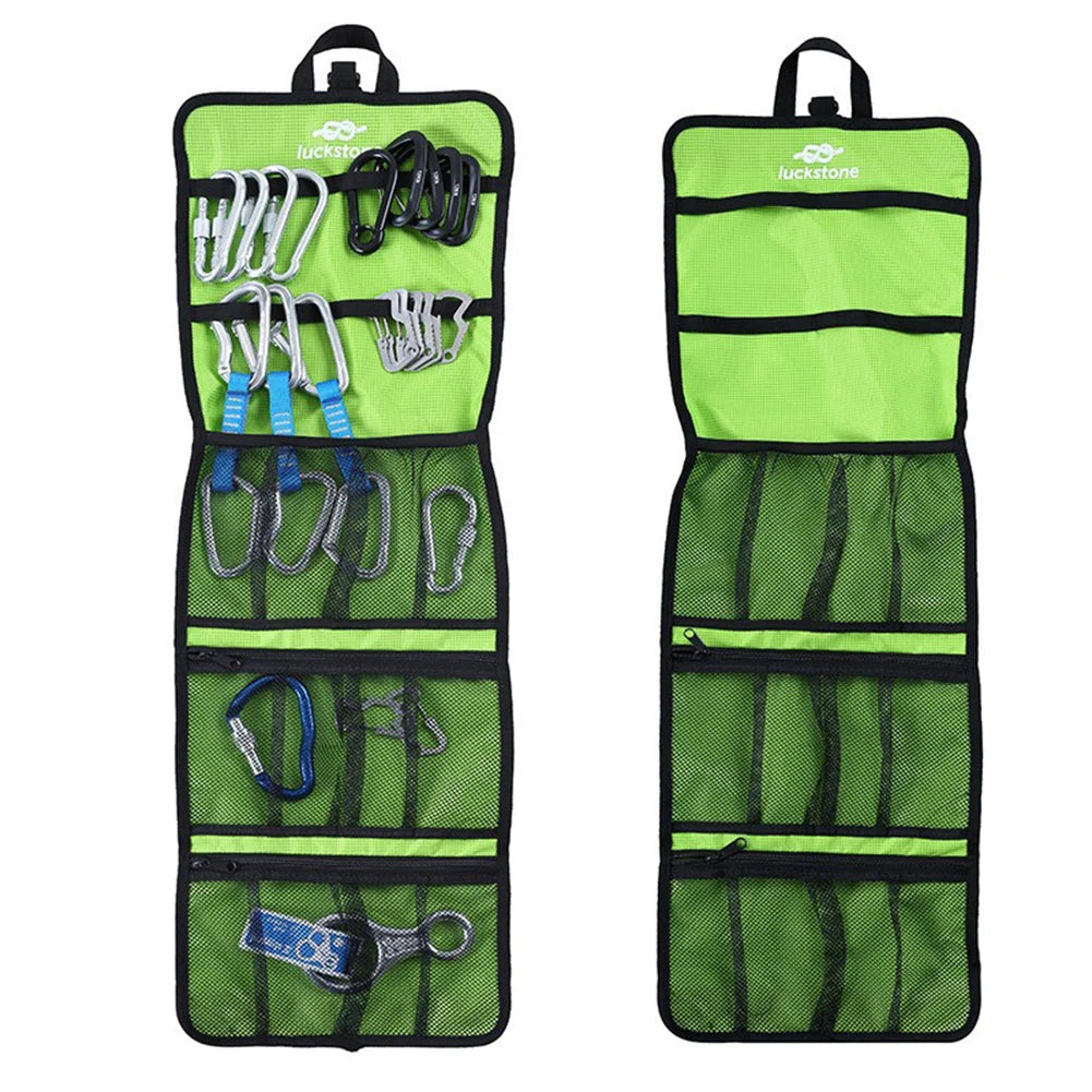 1pc Rock Climbing Storage Bag Gear Equipment Organized Storage Bag Carabiner Pocket For Climbing Caving Rigging Outdoor Tools