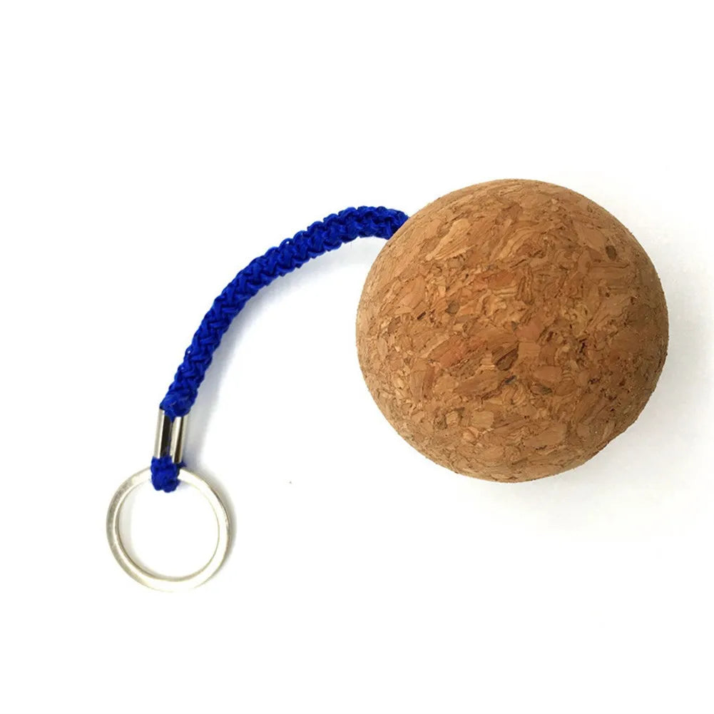 2Pcs Cork Ball Floating Keychain Round 50MM Plastic Fender Buoyancy Key Ring Suitable For Boat Sailing Kayaking Surfing Gift