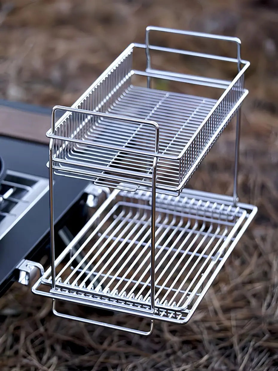 Camping IGT Table Accessories Drain Basket Storage Box Hanger Hook Stainless Steel 1 Unit Deep Shallow Basket Outdoor Kitchen