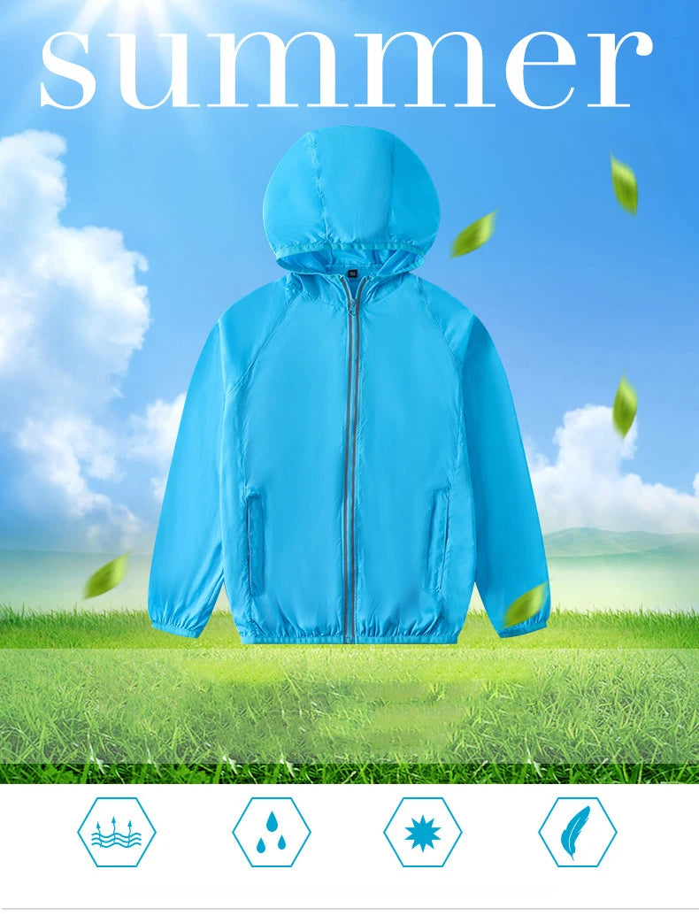 Children Climbing Hiking Jacket Kid Sun Protection Clothing Skin Coat Ultra-Thin Breathable Parent-Child Sunshade Cycling Jersey