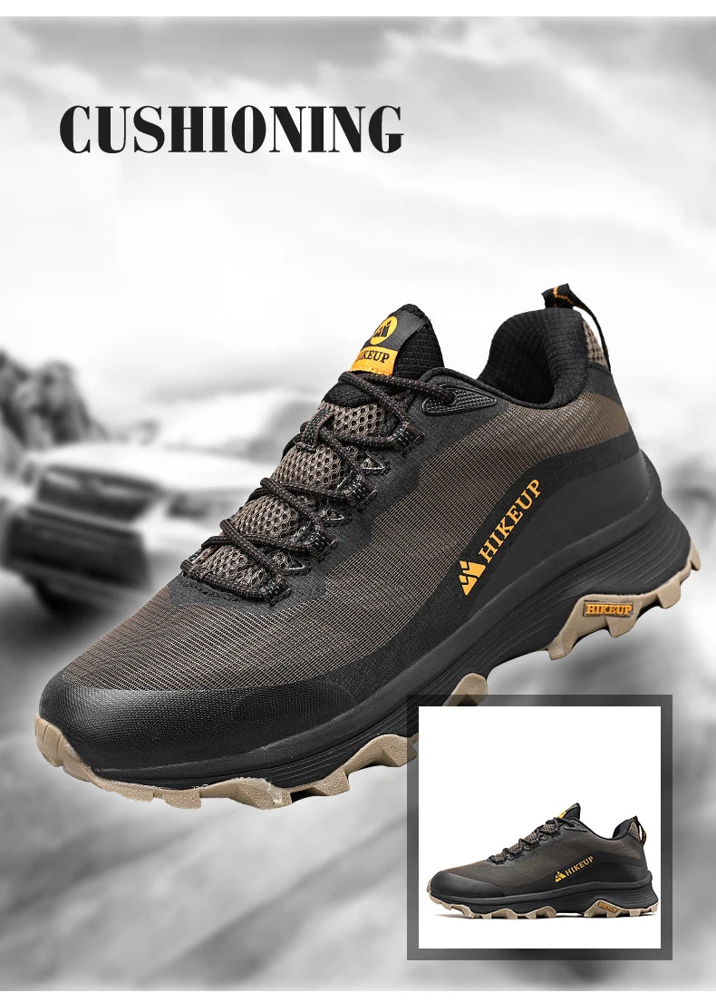 HIKEUP Outdoor Running Shoes Men Women Anti-skid Hiking Camping Sports Trail Male Safety Footwear Comfort Trekking Sneakers