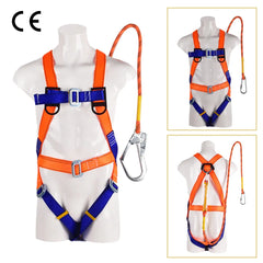 High-altitude Work Safety Belt Rope Set CE Five Point Full Body Harness Outdoor Rock Climbing Electrician Protection Safety Belt