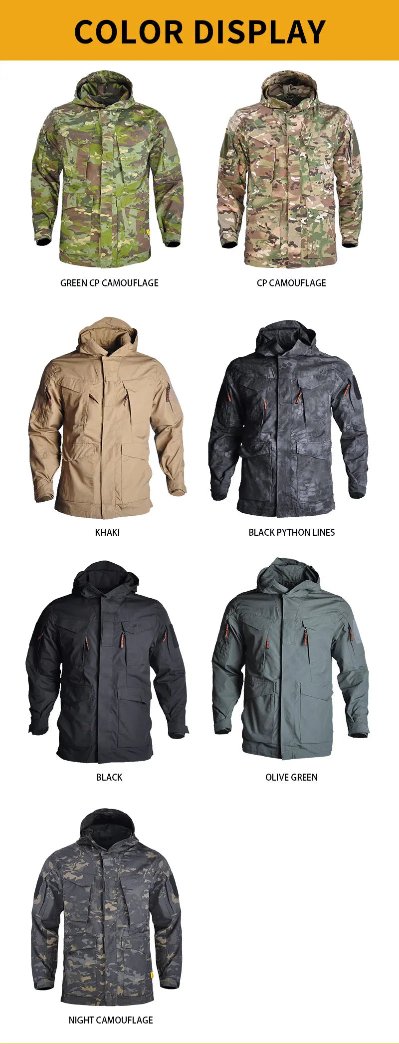 HAN WILD M65 Jacket Fans Combat Men Clothing Hunting Windbreaker Jackets Windproof Flight Pilot Coat Hood Climbing Jacket