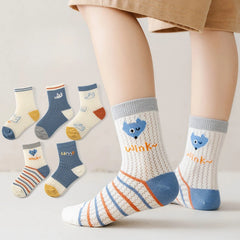 5Pairs/lot Children Socks for Girls Cotton Cute Outdoor Travel Sports Socks Cartoon Animal Causual Sports Clothes Accessories