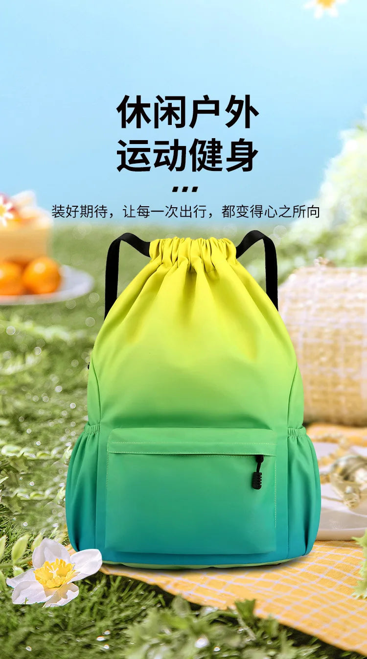 Bundle Pocket Backpack Waterproof Nylon Portable Sports Backpack Outdoor Camping Leisure Swimming Fitness Bag Student Schoolbag