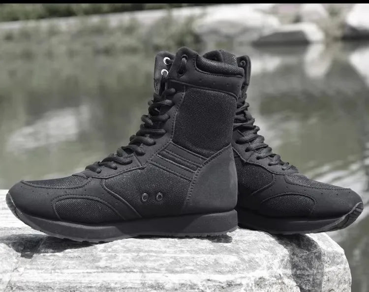 Ultralight Military Combat Boots Mens Black Work Shoe Outdoor Run Desert Hiking Shoes Army Training Tactical Boots Male Sneakers