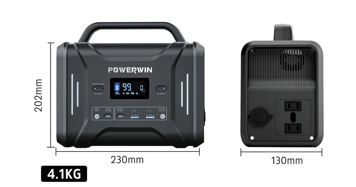 POWERWIN 320Wh Portable Power Station PPS320 Solar Generator 300W LiFePO4 Battery PD100W Fast Charge Gas Boiler Camping Inverter