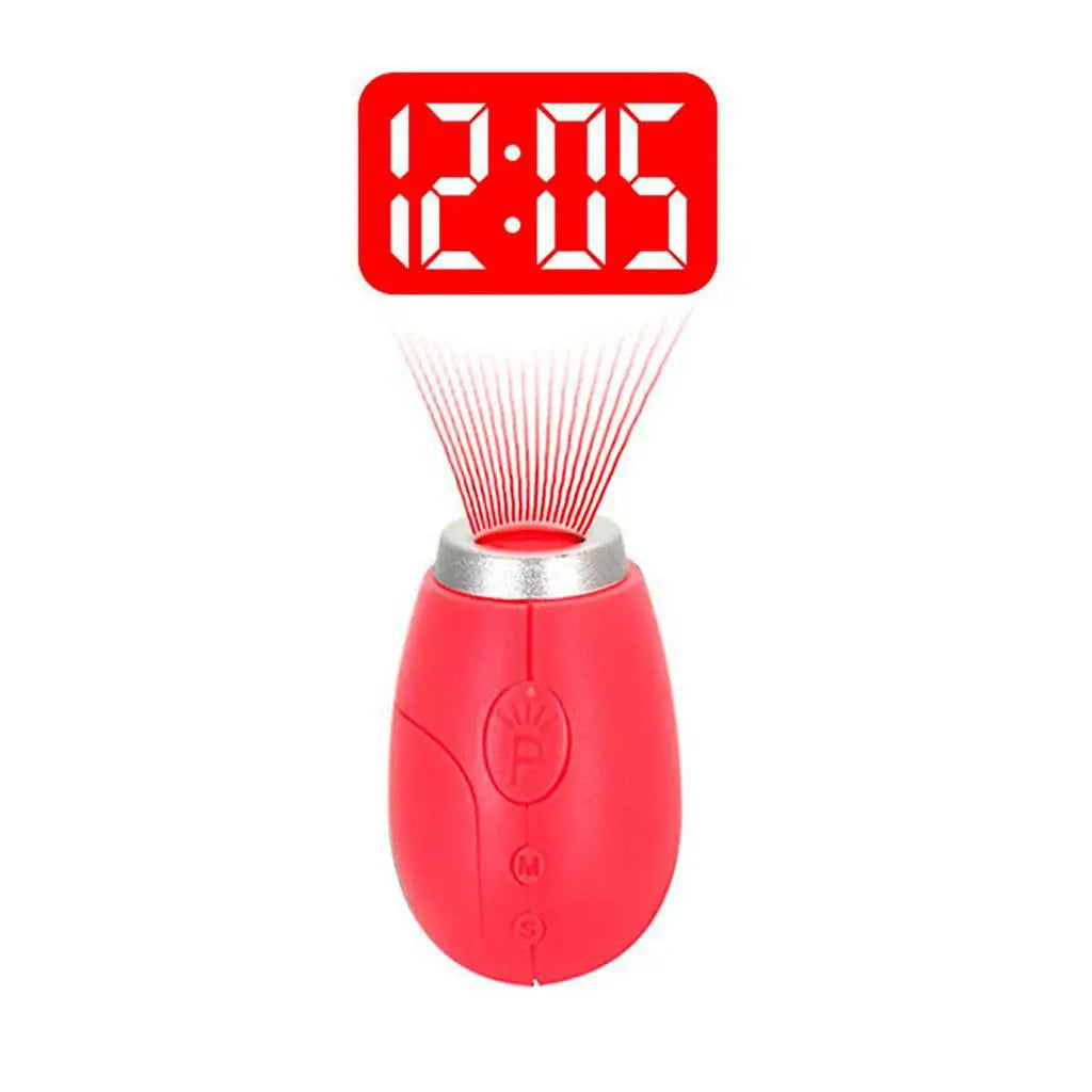 Portable Mini Projection Clock for LED Wall or Ceiling Projection Bedrooms Travel Camping with Key Chain Indoor Outdoor Use