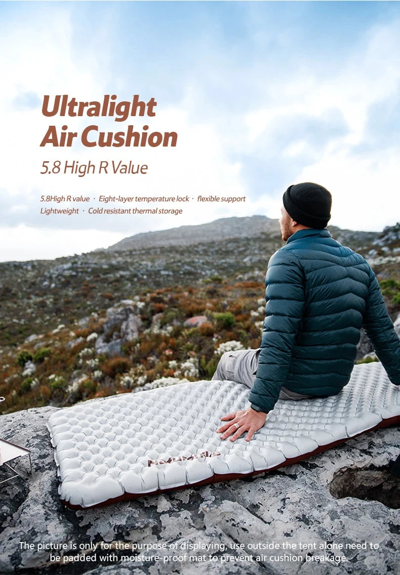 Naturehike Inflatable Mat 3.2/5.8/8.8 R Value Outdoor Ultralight Sleeping Pad Camping Portable Tent Single Moisture-proof Mats