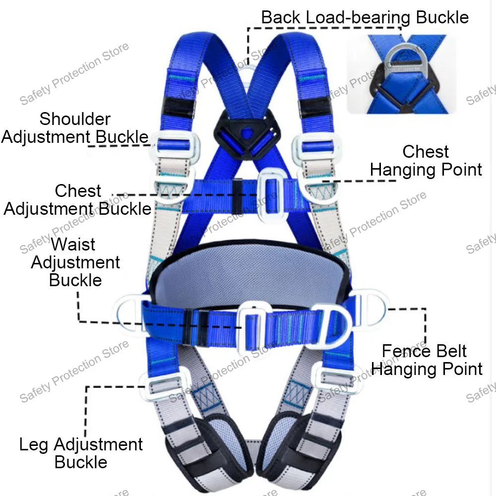 High-altitude Work Safety Harness Full Body Five Point Safety Belt Rope Outdoor Rock Climbing Construction Protection Equipment