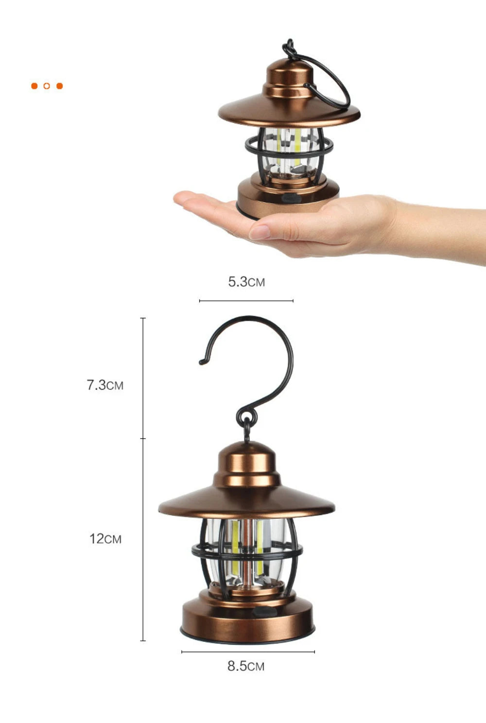 Vintage Camping Lantern Lamp Outdoor Mountaineering Camping Portable Lighting Lanterns Battery-powered LED Hang Tent Light