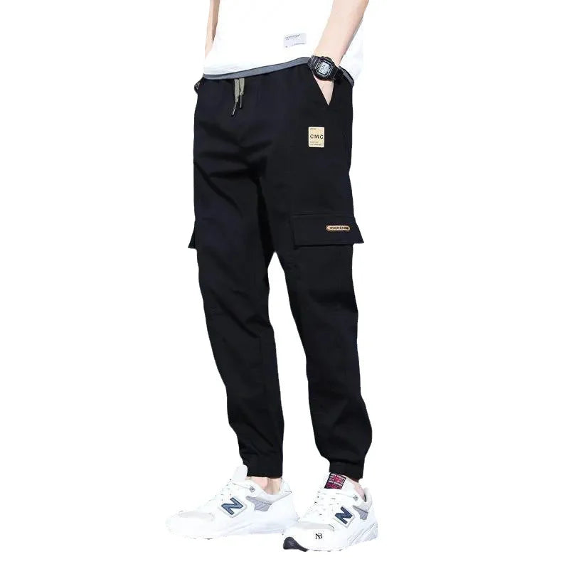 Casual Drawstring Pocket Cargo Men's Pants Clothing Summer Autumn Outdoor England Style Y2k Clothes Streetwear Harajuku Kanye