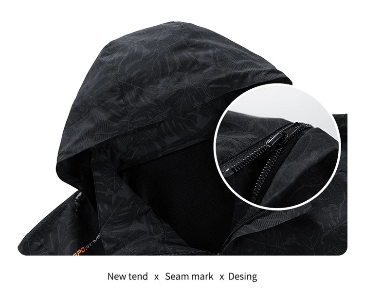 BROWON Brand Jacket Men Spring and Autumn 2024 Sports Mountaineering Windproof Waterproof Clothes Male Fashion Hooded Coats Men