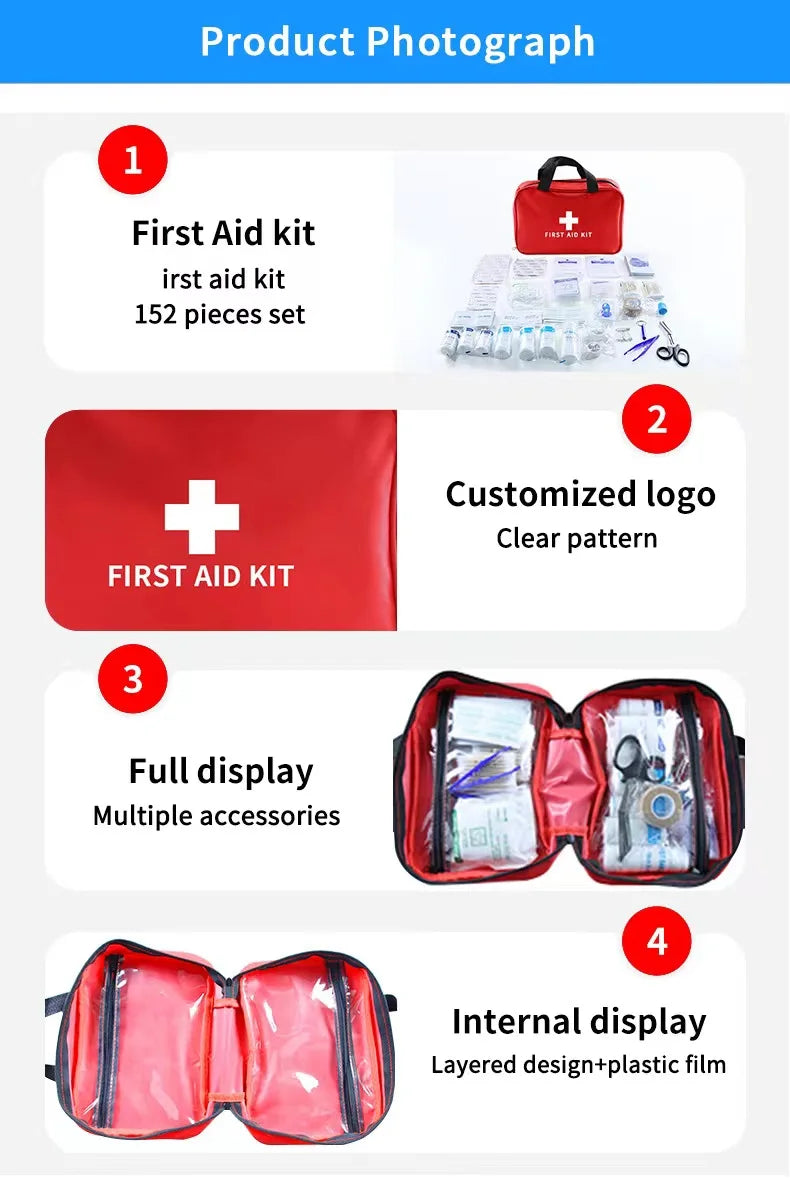 First Aid Kit, Multi-purpose Emergency Medical Portable Medical Bag, Outdoor Multi-functional First Aid Bag Home Emergency Bag