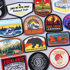 Outdoor Travel Patch Mountain Patches On Clothes Sew On Patches For Clothing Applique On Fabric Nature Adventure Badges Stickers