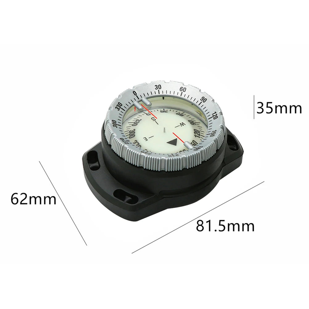 50m Portable Underwater Navigation Compass Waterproof Luminous Dial Wrist Strap Compass For Diving Camping