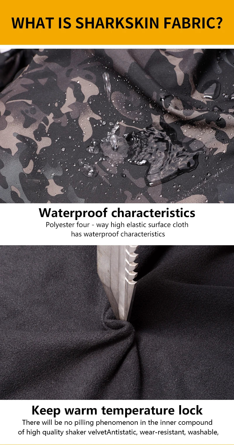 Soft Shell Jacket Pants Uniform Camo Hunting Outfit Tactical Suit Men Clothes Hiking Jackets Waterproof