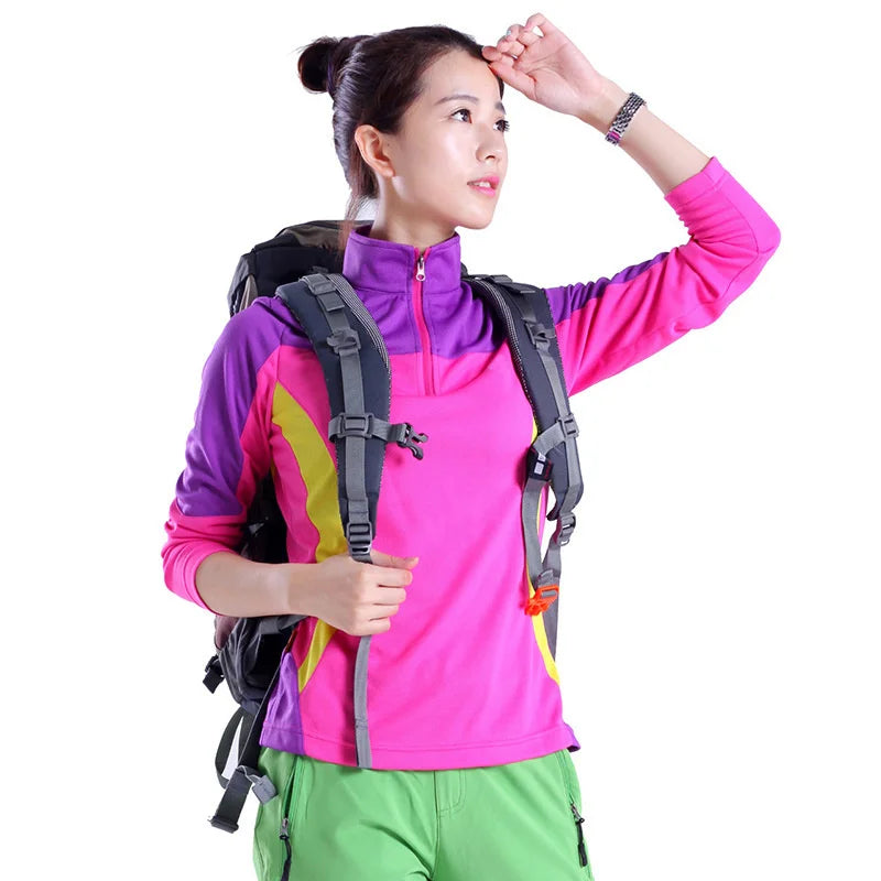 Spring Autumn Women Outdoor Camping Trekking Sport Sun Protection T Shirt Ventilation Clothes Woman Long Sleeve Female Clothing