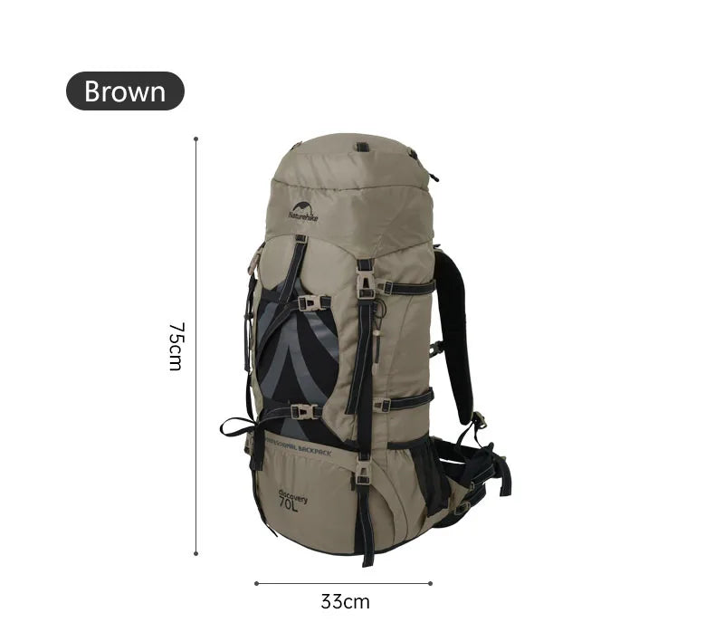 Naturehike 70L Camping Backpack Ergonomic Large Capacity Hiking Bags For Man With Rain Cover Outdoor Travel Trekking Backpacks