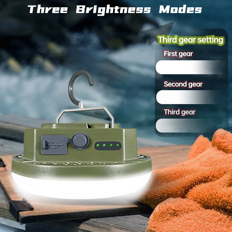 MOSLIGHTING Camping Light Rechargeable Portable Suspension Magnetic Suction Ultra Bright LED Tent Light Fishing Lights Outdoors