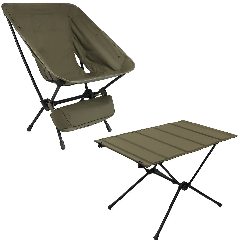 Tactical Outdoor Camping Fishing Folding Moon Chair Travel Hiking Picnic Barbecue Folding Table Military Hunting Portable Stool