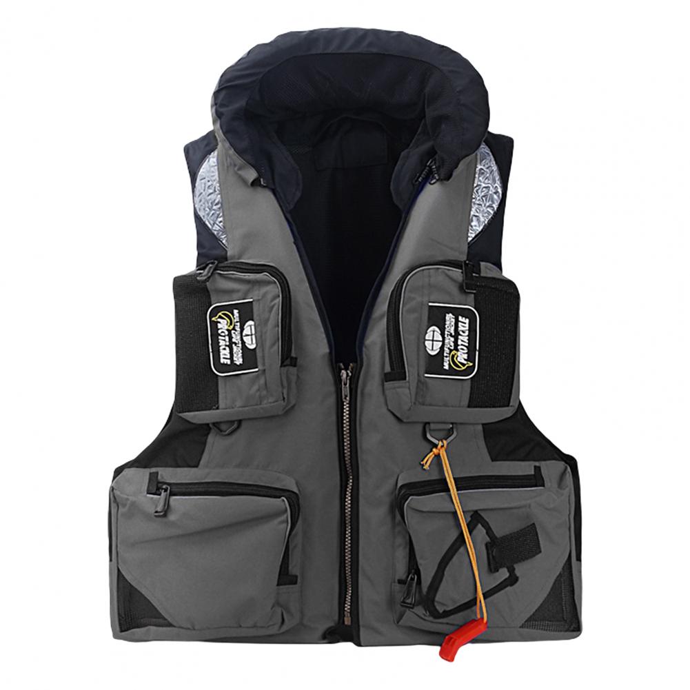 Professional Fishing Life Vest Multi-pocket Detachable Large Buoyancy Assist Comfortable Adults Sea Fishing Safety Life Jacket