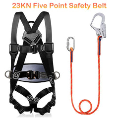 23KN High Altitude Work Safety Belt Full Body Five Point Safety Harness Outdoor Rock Climbing Construction Protection Equipment