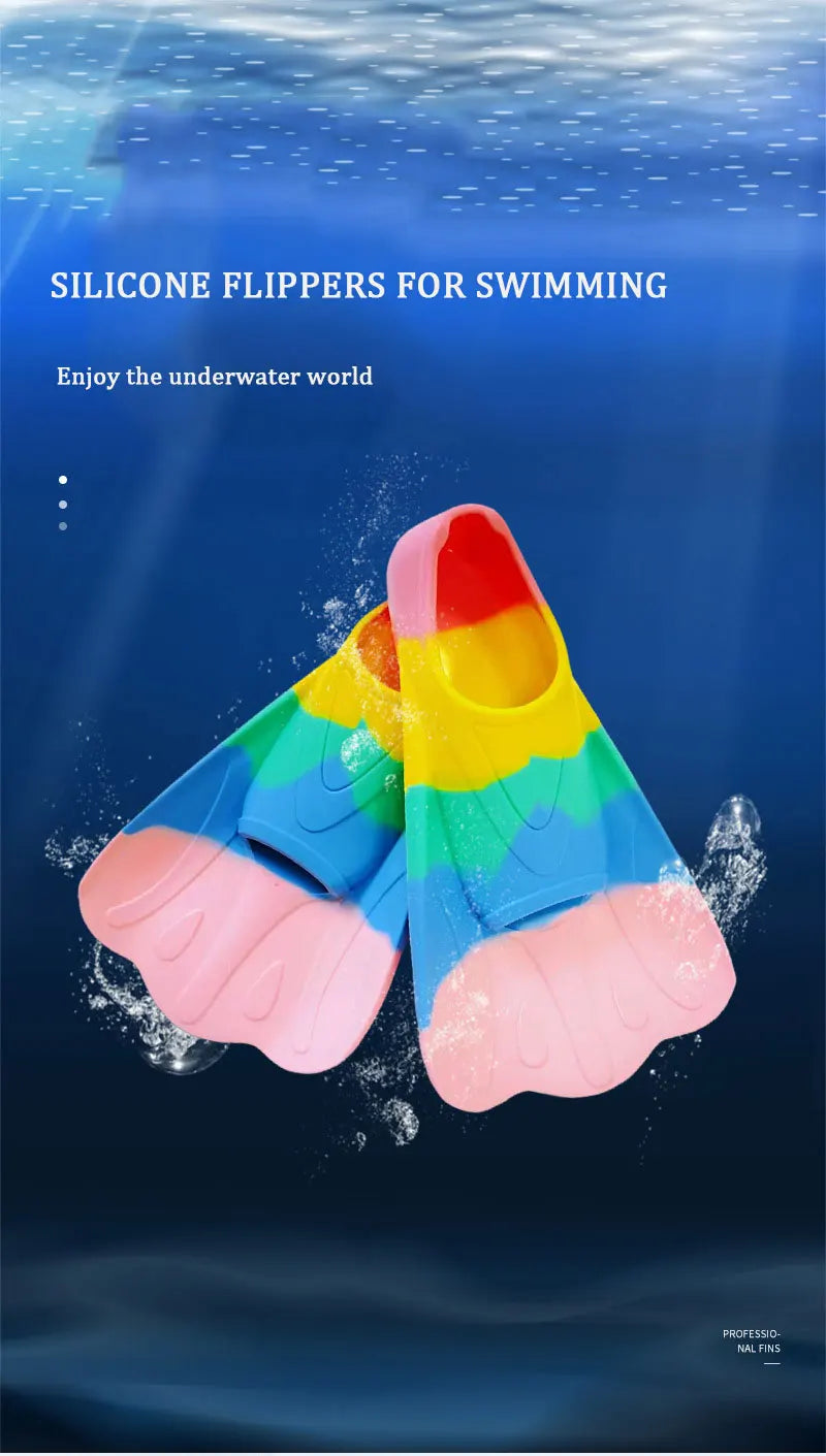 Professional Silicone Short Flippers Butterfly Frog Shoes for Kids Adult Free Swimming Snorkeling Sports Equipment Special Fins