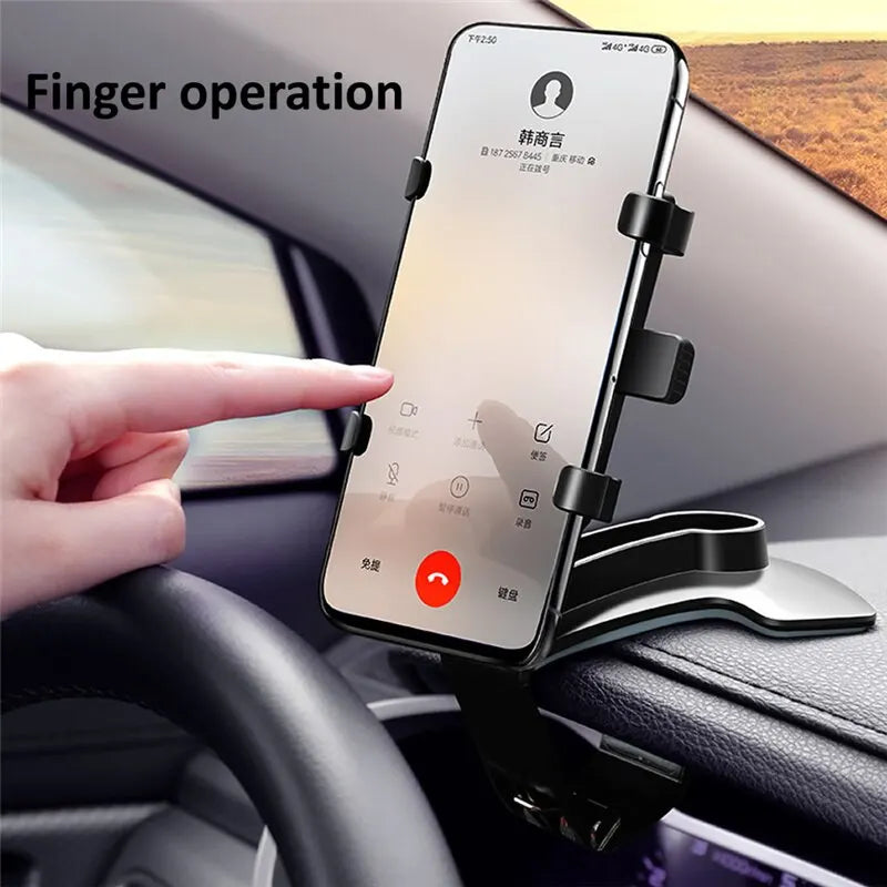 Car Mobile Phone Holder Easy Clip Mount Stand Panel Universal Navigation Multi-Functional Bracket Holder Dashboard GPS Support