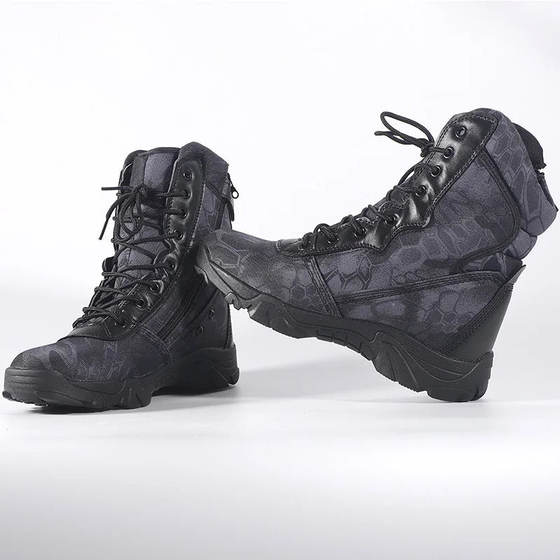 Outdoor Training Men Tactical Boots High-Top Desert Shoes Camouflage Combat Hunting Climbing Botas Hiking Shoes