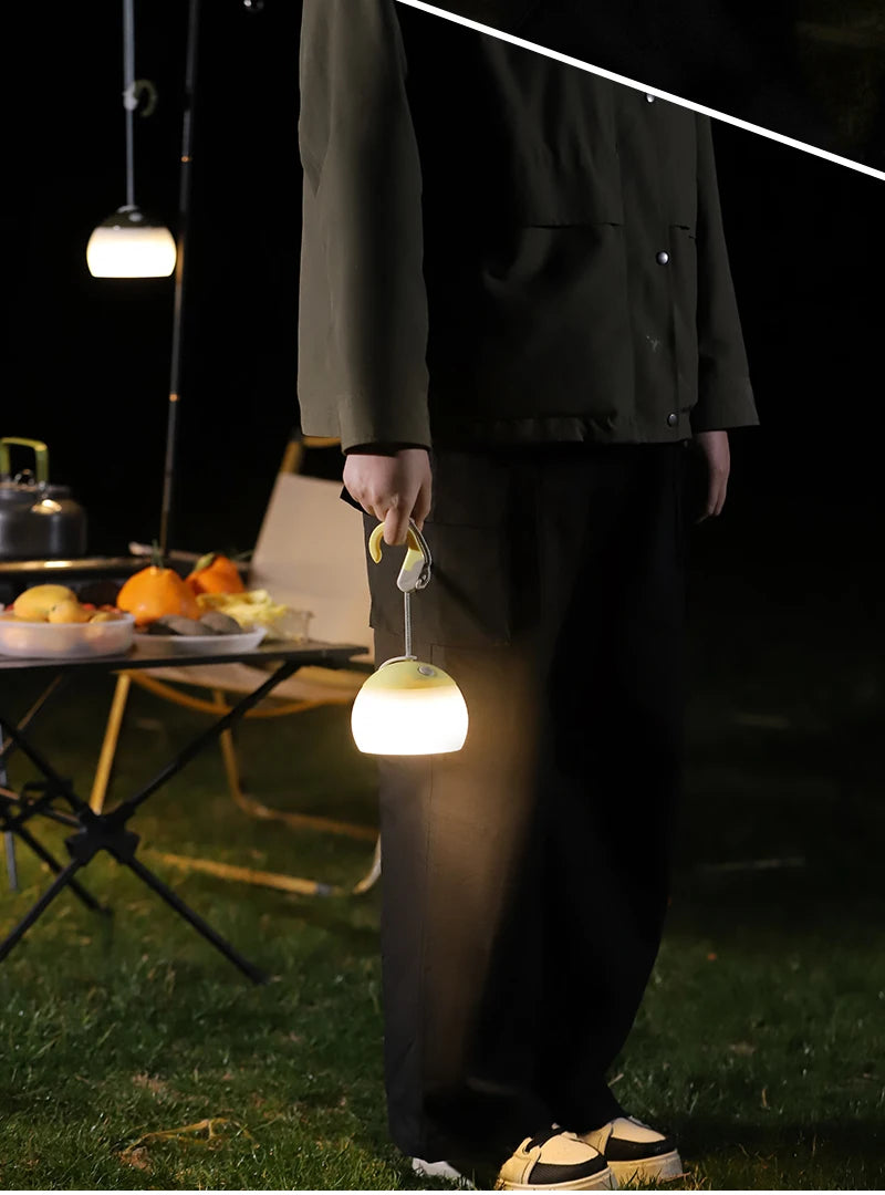 Portable Camping Light USB Rechargeable Hook Camping Lantern Adjustable Outdoor Waterproof Tent Lights Emergency Table Lamp