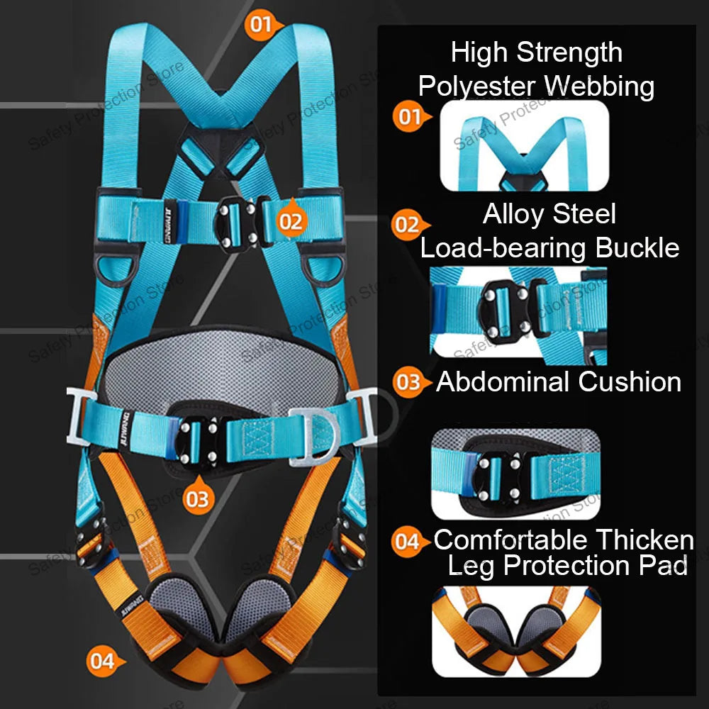 Five-point High Altitude Work Safety Harness Full Body Safety Belt Outdoor Climbing Training Construction Protective Equipment