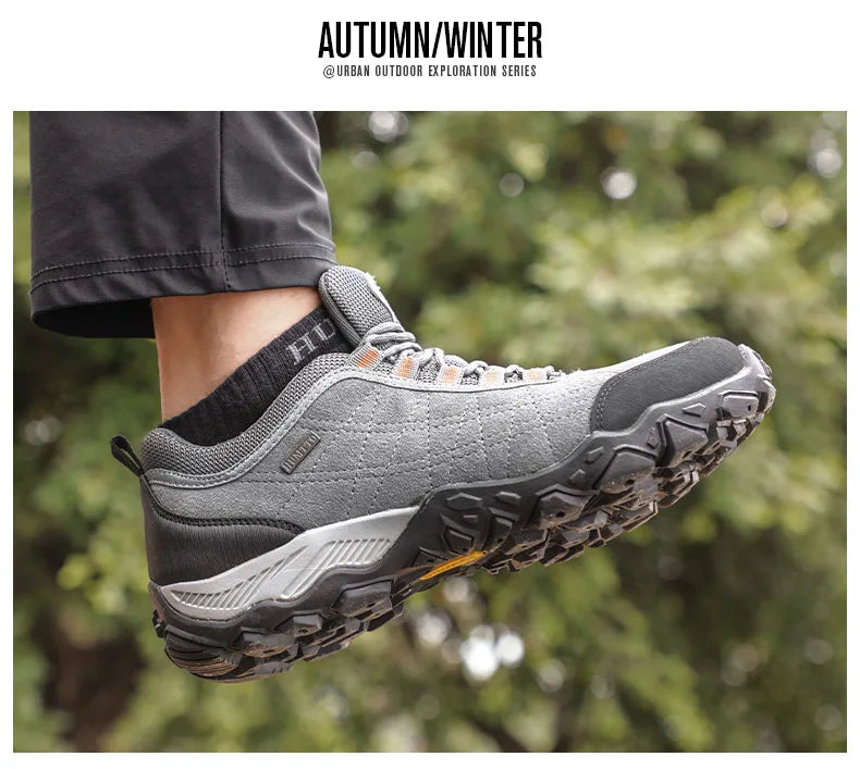 HUMTTO Hiking Shoes Mens Luxury Designer Winter Climbing Trekking Sneakers for Men Leather Outdoor Sports Work Man Shoes 110282A