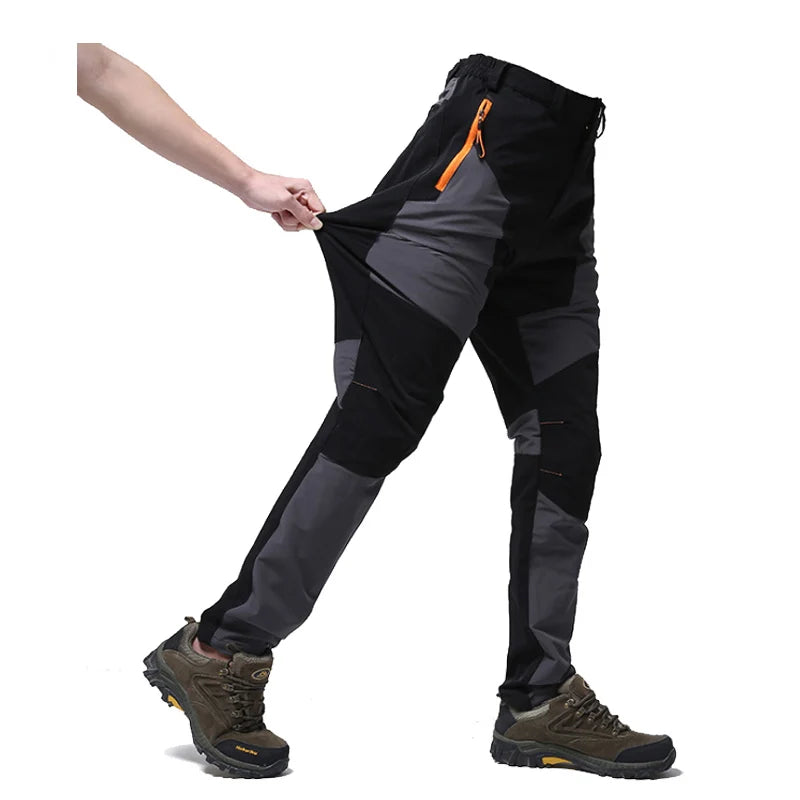 TRVLWEGO Summer Men Hiking Pants Fishing Trousers Trekking Quick Dry Outdoor Travel Elastic Fabric Cycling Camping Clothing