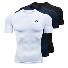 Gym Compression T-shirt Summer Sport Run Top T-shirt Men Fitness Workout Quick Dry Jogging Short Sleeves Tees Shirt Men Clothing