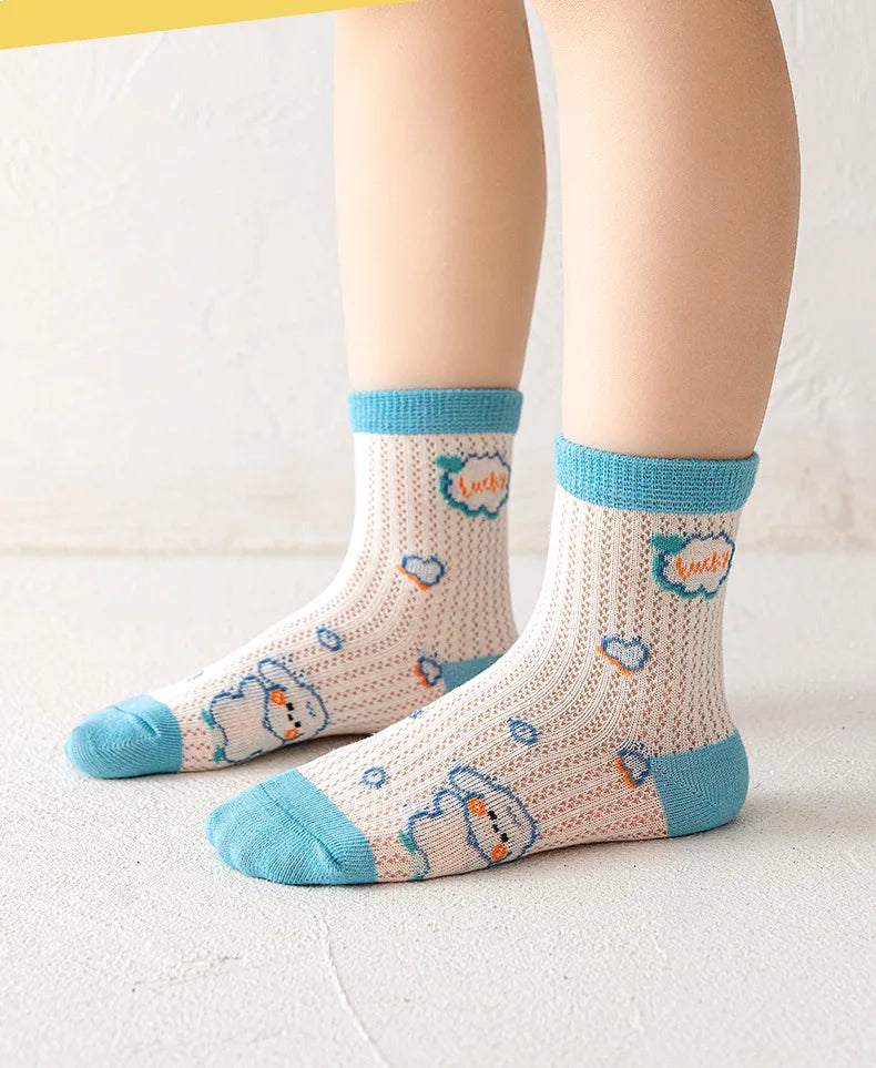 5Pairs/lot Children Socks for Girls Cotton Cute Outdoor Travel Sports Socks Cartoon Animal Causual Sports Clothes Accessories