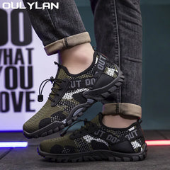 Oulylan Climbing Shoes Mountain Outdoor Non-slip Hunting Male Comfy Sport Trail Soft Men Outdoor Hiking Trekking Shoes