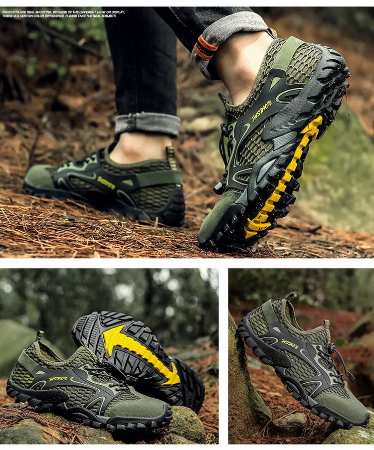 Summer Men's Hiking Shoes Mesh Outdoor Breathable Men's Sports Shoes Climbing Shoes Men's Sports Shoes Quick Dry Water Shoes