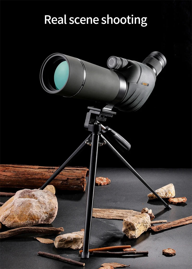 20-60x80mm Zoom Monocular Spotting Scope Powerful Telescope Bak4 Prism Waterproof For Camping Bird Watching Shooting