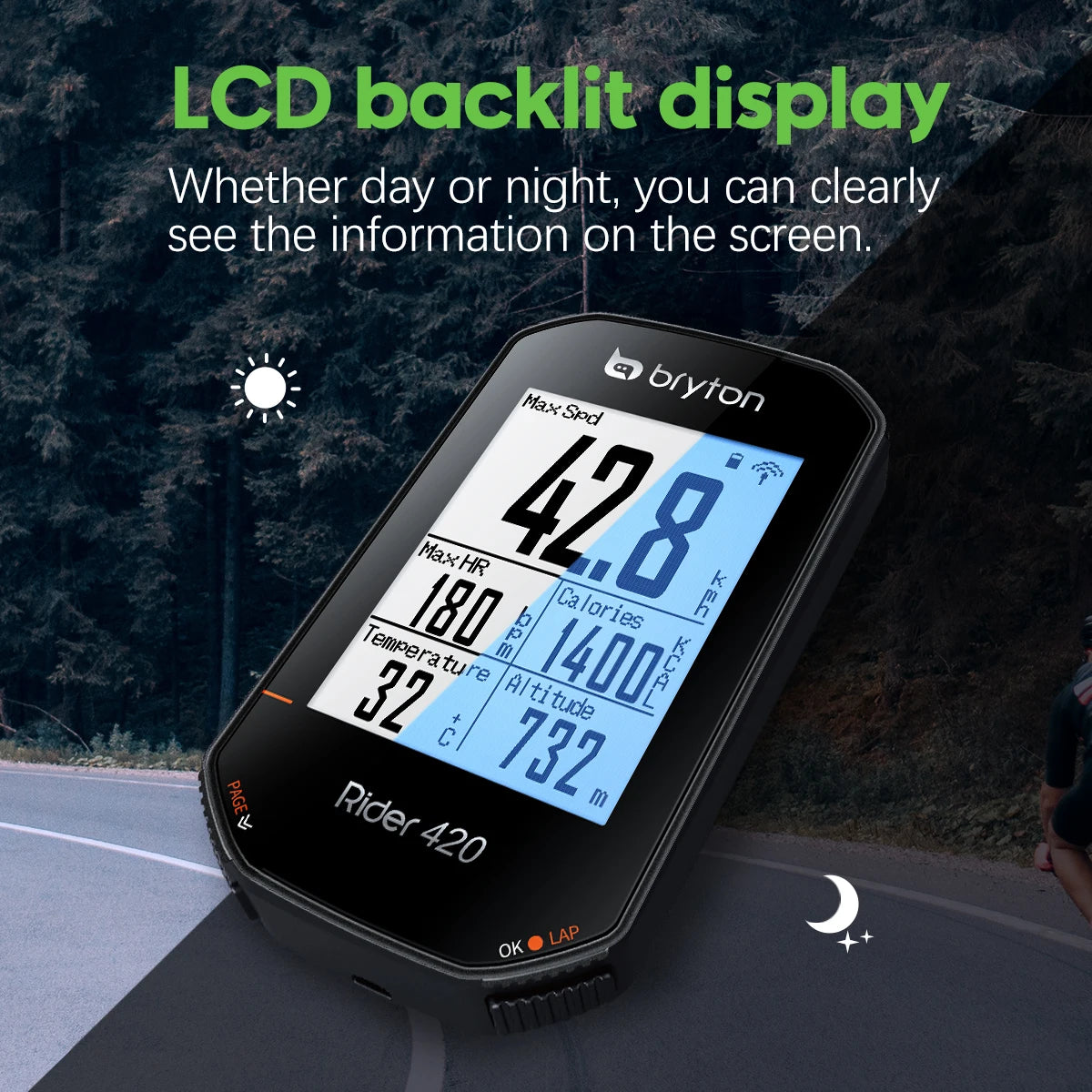 Bryton Rider420 Rider 420 420E 420T GPS Bike Computer Bicycle Korean Stopwatch Cycling Route Navigation Odometer Speedometer