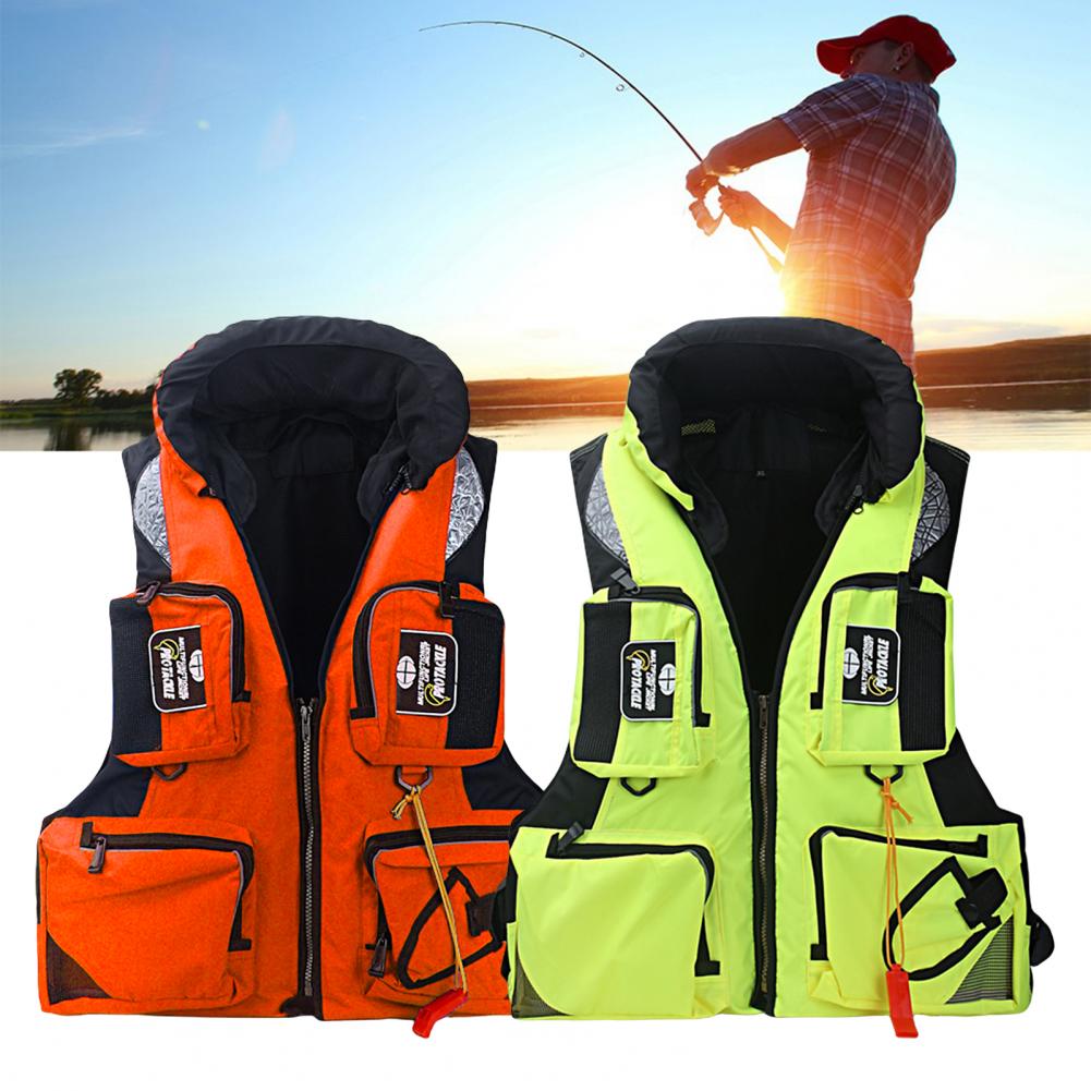 Life Vest Multi-pocket Detachable Large Buoyancy Water Assist Adults Sea Fishing Water Sports Safety Life Jacket for Fishing