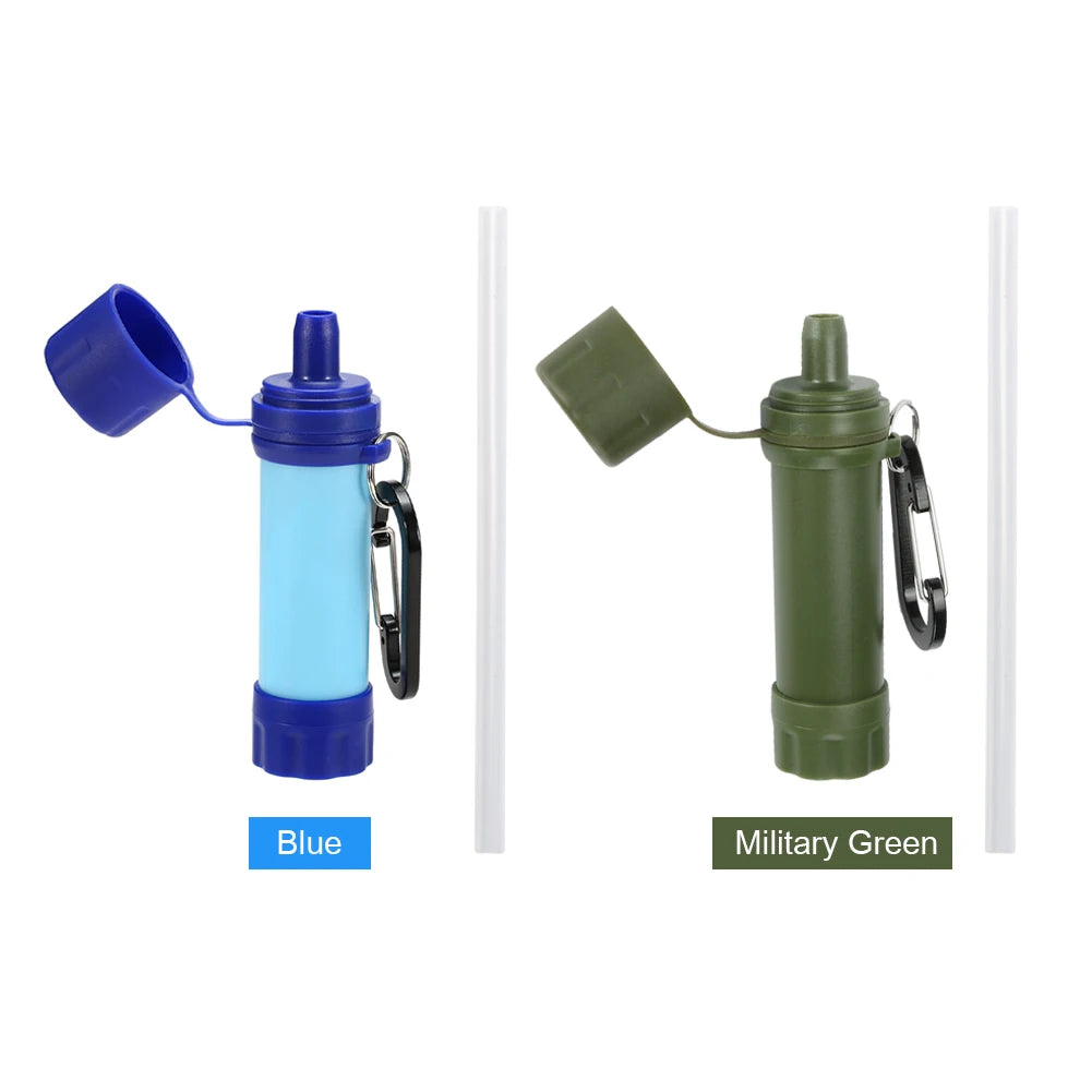 Outdoor Drinking Water Filtration Purifier Emergency Life Portable Survival Water Filter with Straw Camping Water Filtering Tool